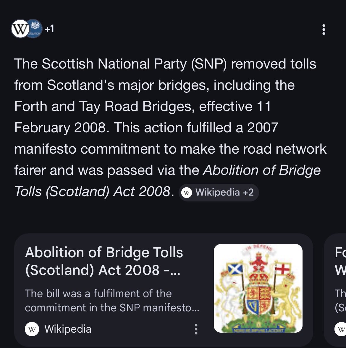 THIS IS FOR THE YOON LIARS..
That come on to Social Media spouting their propaganda about Scotland’s bridge tolls being abolished BEFORE the SNP were elected.
Tip: before you concoct propaganda…
Do some fact checks… the truth will ALWAYS find you out.