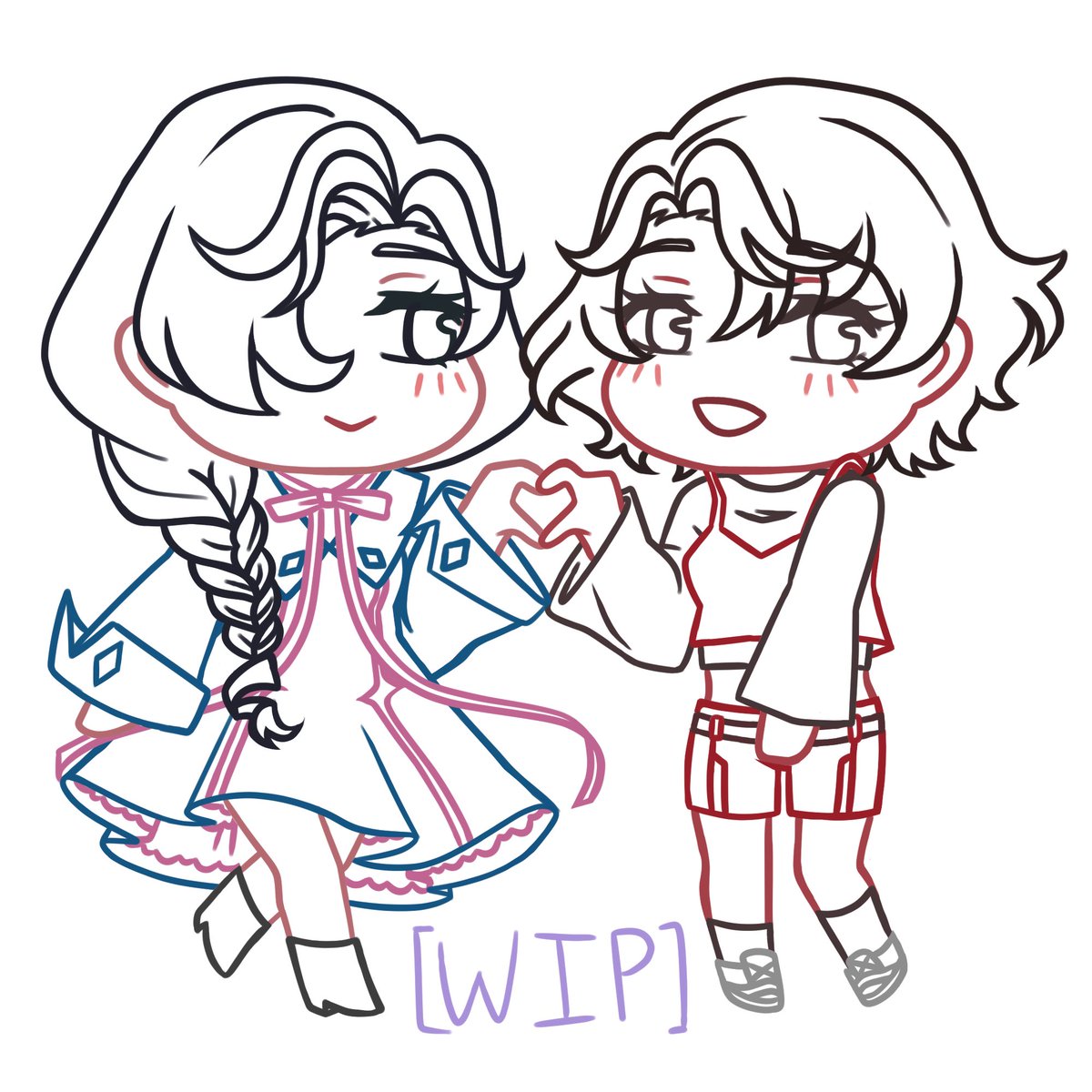 late birthday art wip??

they look incomplete without the hair color streaks 😭