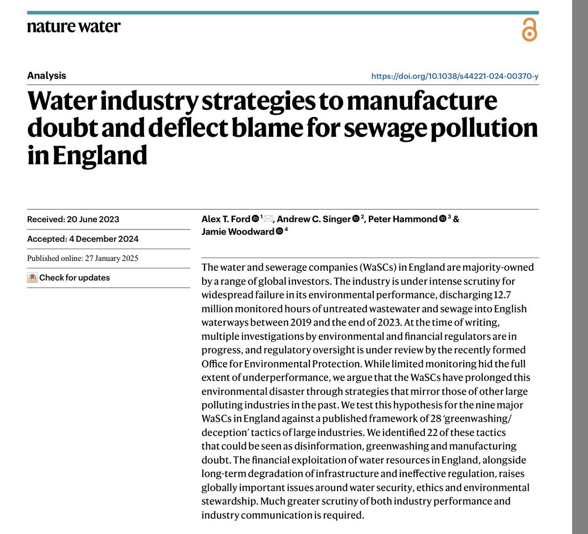 Prof Jamie Woodward tweet media