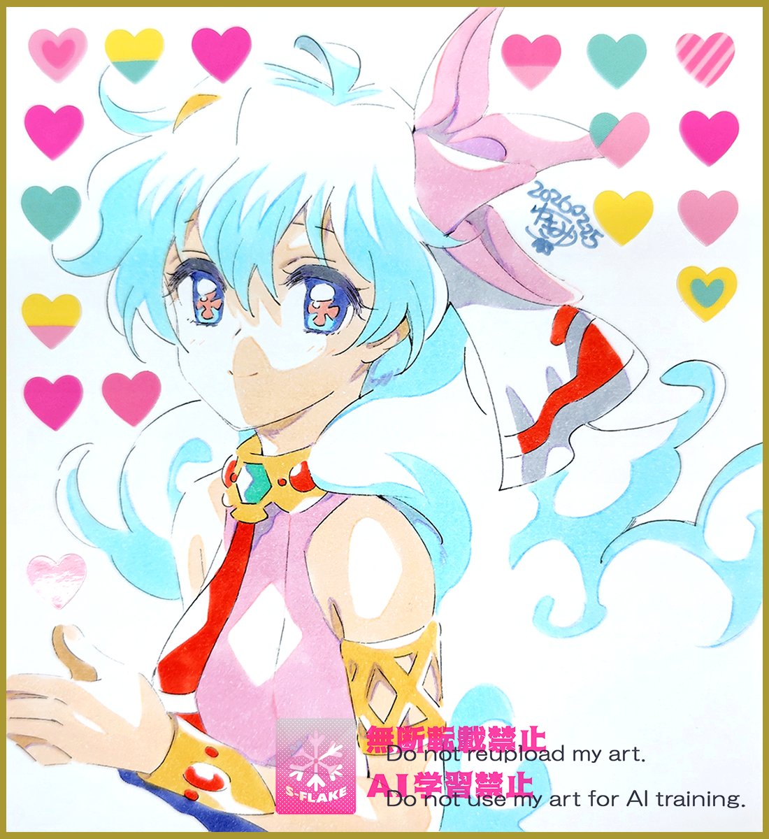 28日はニアちゃんの日🌼 (デジタル加筆無) DXにあかわ3用の新規色紙で