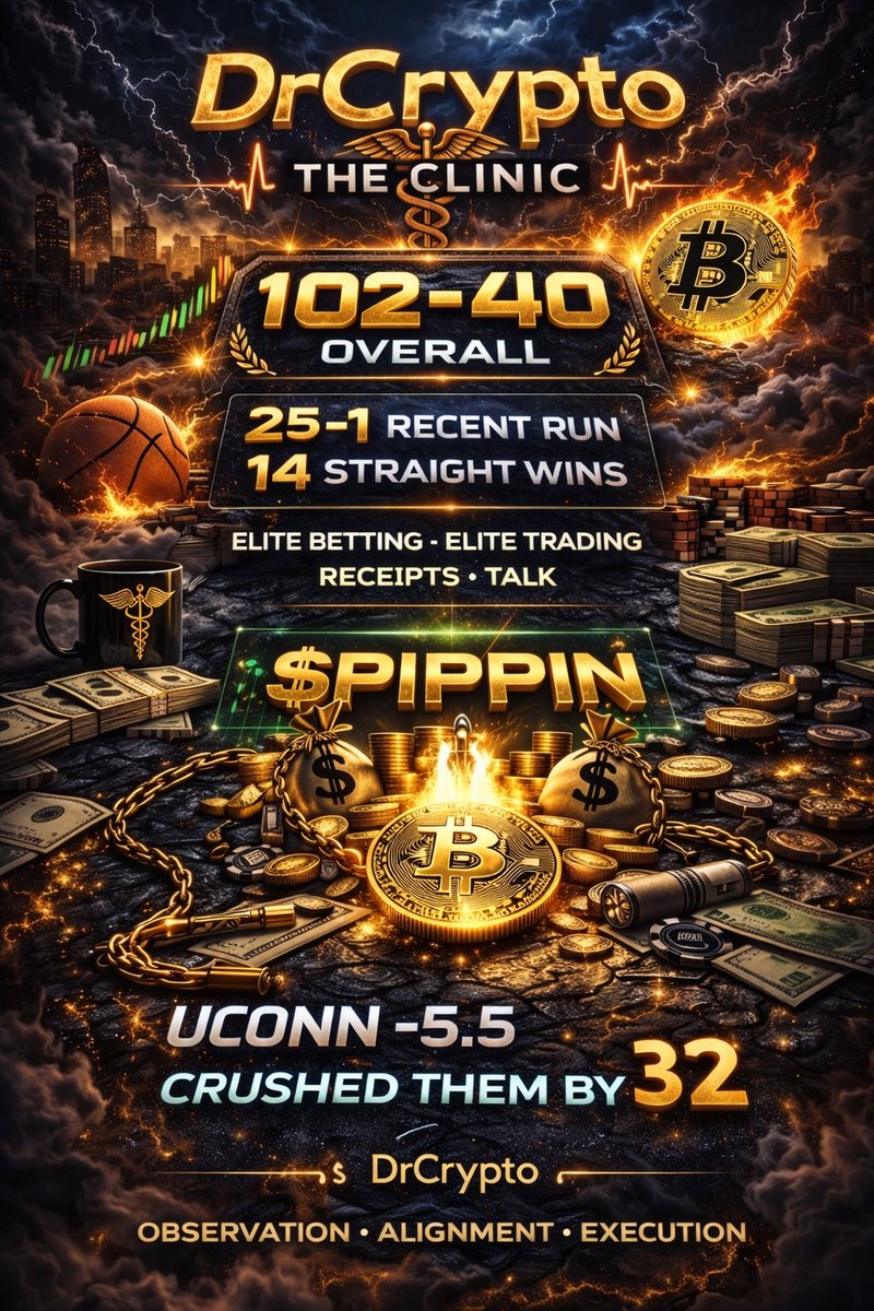 DrCryptoAlpha's tweet photo. Another day at The Clinic 🩺

Quiet execution.
No ego.
No chest pounding.

Just preparation → alignment → results.

Winners are documented.
Not explained.

$PIPPIN still ripping — standout performer the past 4+ months. Crypto Wing of The Clinic. 

— DrCrypto

#PIPPIN 
#JELLY https://t.co/9uC7ysYqSa