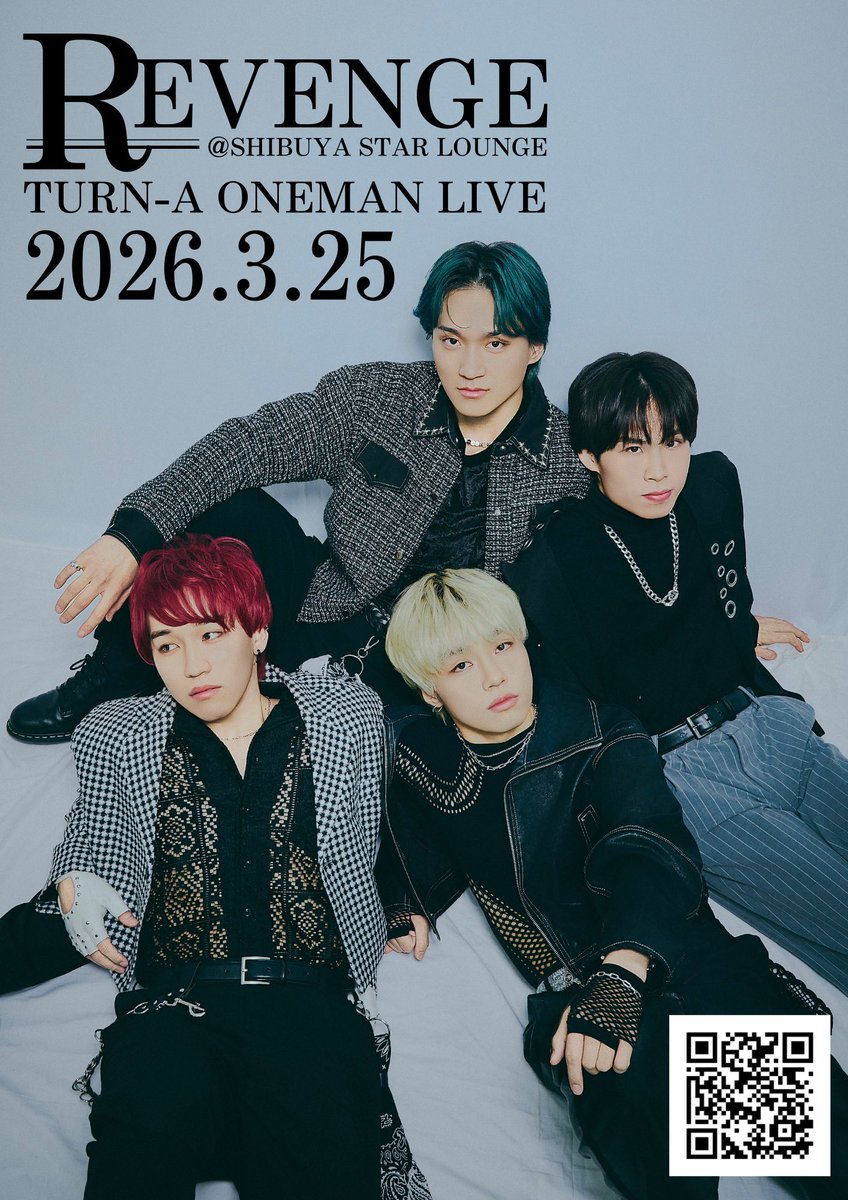 turn_a_staff's tweet photo. 𓈒𓂂⋆͛📢⋆LIVE information

『∀ ワンマンライブ -REVENGE-』

🗓 3月25日（水）
📍 渋谷STARLOUNGE
⏰ OPEN17:30 / START18:00
🎫 最前¥12,000+1D/一般¥3,000+1D/招待¥2,000+1D
🔗予約URL
チケット発売中
https://t.co/9uWeiWDaId

去年『未来』では悔しい思いをしたし、応援して下さる方々にも悔しい思いをさせてしまったので、このリベンジに燃えてます🔥🔥
目標動員80名を必ず達成出来るよう応援よろしくお願いします‼️