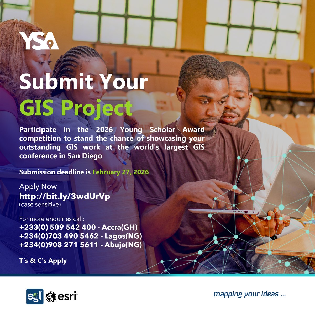 LAST CALL: The #YSA deadline is tomorrow! ⏳

Don’t let your #ArcGIS remain in the archives. Submit your project today.

⏰ Deadline: 27 Feb 2026
🔗 Submit here: bit.ly/3wdUrVp

💡 Need help? Watch these winning tips before you hit submit: youtu.be/FGkL4uj-WJw