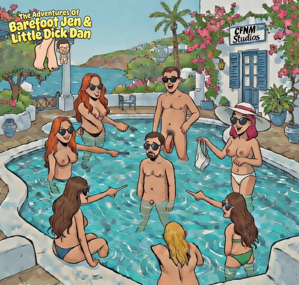 taobfjaldd's tweet photo. Just discovered CFNM Studios – where clothing isn’t optional… for the guys! Men stay naked 24/7, while women call the shots on what they wear (or don’t 😉). Equality with a twist! Who’s in? #CFNM #NakedFun #Empowerment #WomenRule #GetEmOff #barefootjen #littledickdan https://t.co/TwVY6M5HOp