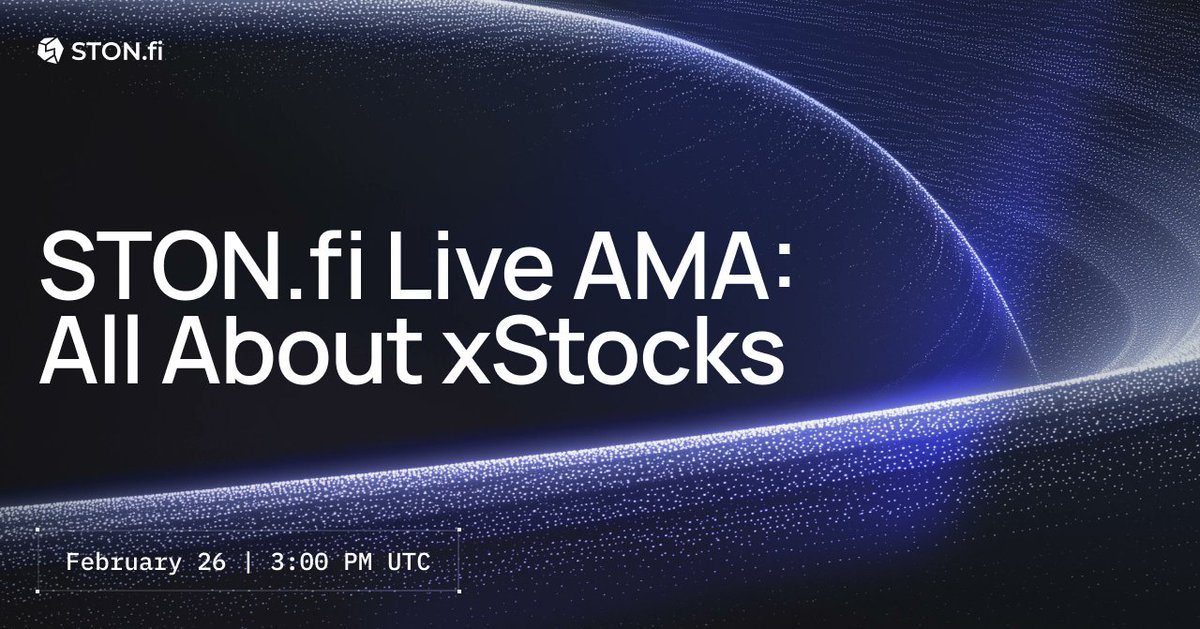 🗿 Today: STON.fi live AMA — all about xStocks

Over 150 questions on xStocks have come in from the community. Today, we’re going live to answer the most important ones.

Join us as we explain how xStocks function on TON, how they fit into DeFi portfolios, and