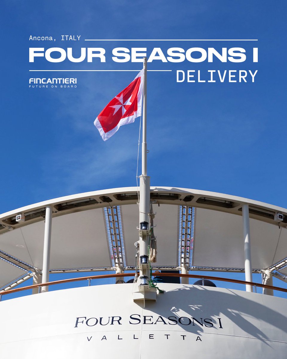 Great news! 💥

At our Ancona Shipyard we delivered “Four Seasons I”, the first ultra-luxury hospitality vessel for Marc-Henry Cruise Holdings LTD, Joint Owner/Operator of Four Seasons Yachts, a one-of-a-kind product setting a new benchmark for excellence, exclusivity, and