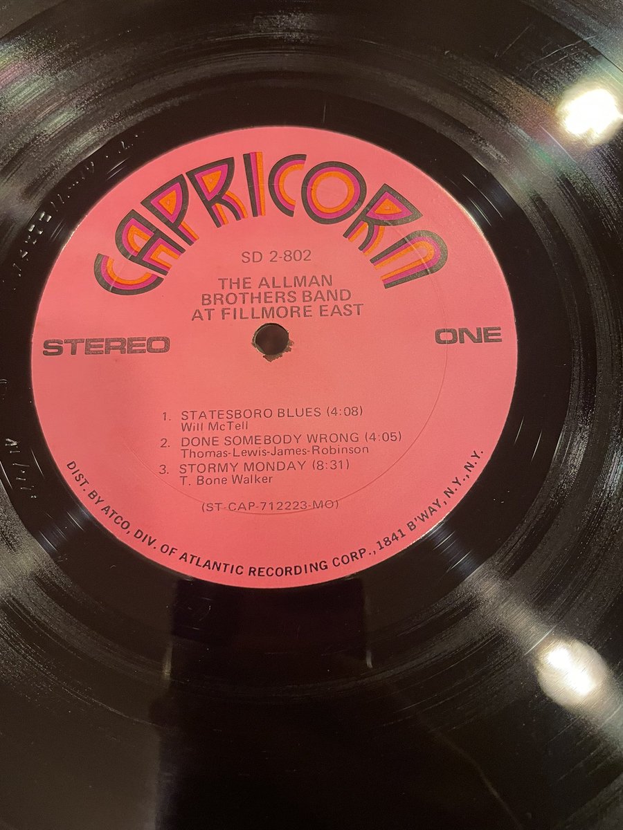 THE ALLMAN BROTHERS BAND / AT FILLMORE EAST 71年米盤orgレコード