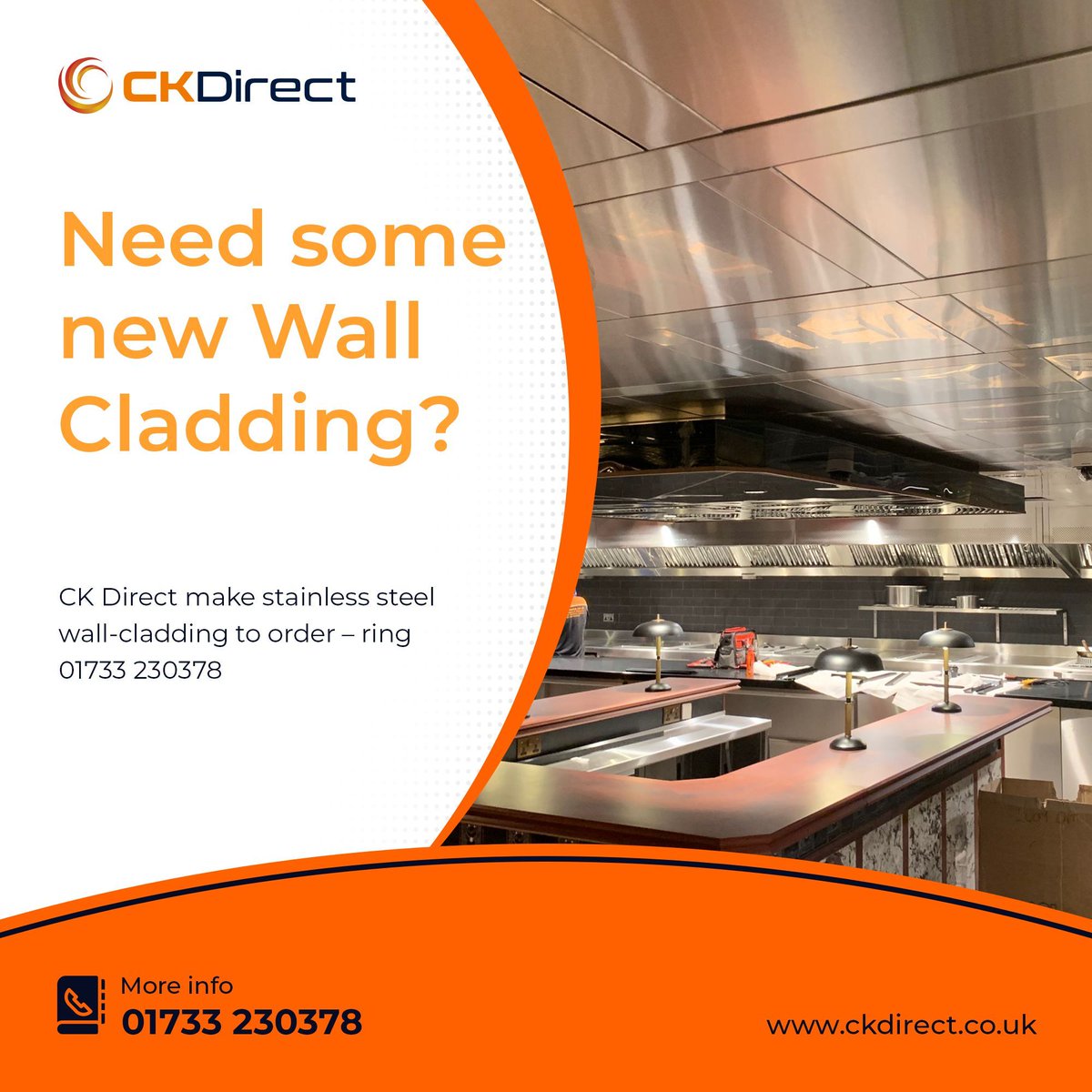 Need some new Wall Cladding?
CK Direct make stainless steel wall-cladding to order – ring 01733 230378 ckdirect.co.uk/product-catego…
