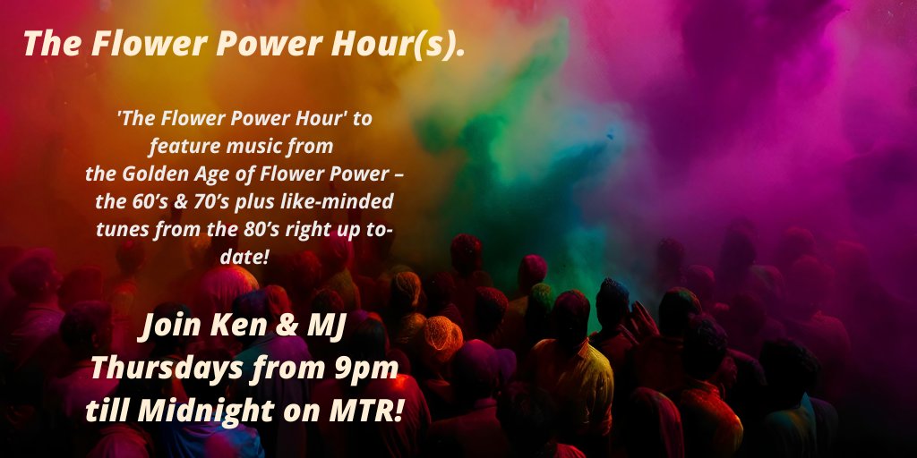 MTrainRadio's tweet photo. 🌸🎶 This Thursday 9PM–Midnight (UK) – The Flower Power Hour with Ken & MJ!
Features on #TimHardin & #BobWeir + music from #JethroTull, #StephenStills, @RobertPlant, @bobdylan, #Yes & more — including a 2-fer from #Mountain!
Listen: https://t.co/hsewHg0F7L
Also on TuneIn 🎧 https://t.co/fAtTfK0XRi