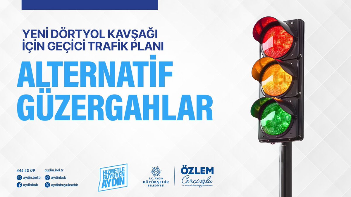 OZLEM_CERCIOGLU's tweet photo. Söz verdik yapıyoruz! Yeni Dörtyol Köprülü Kavşağı projemize başlıyoruz. ⚠️🚧 

Çalışmalarımız kapsamında 27 Şubat Cuma günü saat 23.00 itibariyle Yeni Dörtyol Kavşağı’nda trafik akışı geçici olarak durdurulacak, ulaşım bağlantı yollarından sağlanacaktır. Çalışmalar esnasında trafik akışının emniyetli şekilde gerçekleşmesi için trafik işaret ve işaretçilerine uyulmasını önemle rica ederim.

Hizmetimiz Aydınımıza şimdiden hayırlı uğurlu olsun. 🧿