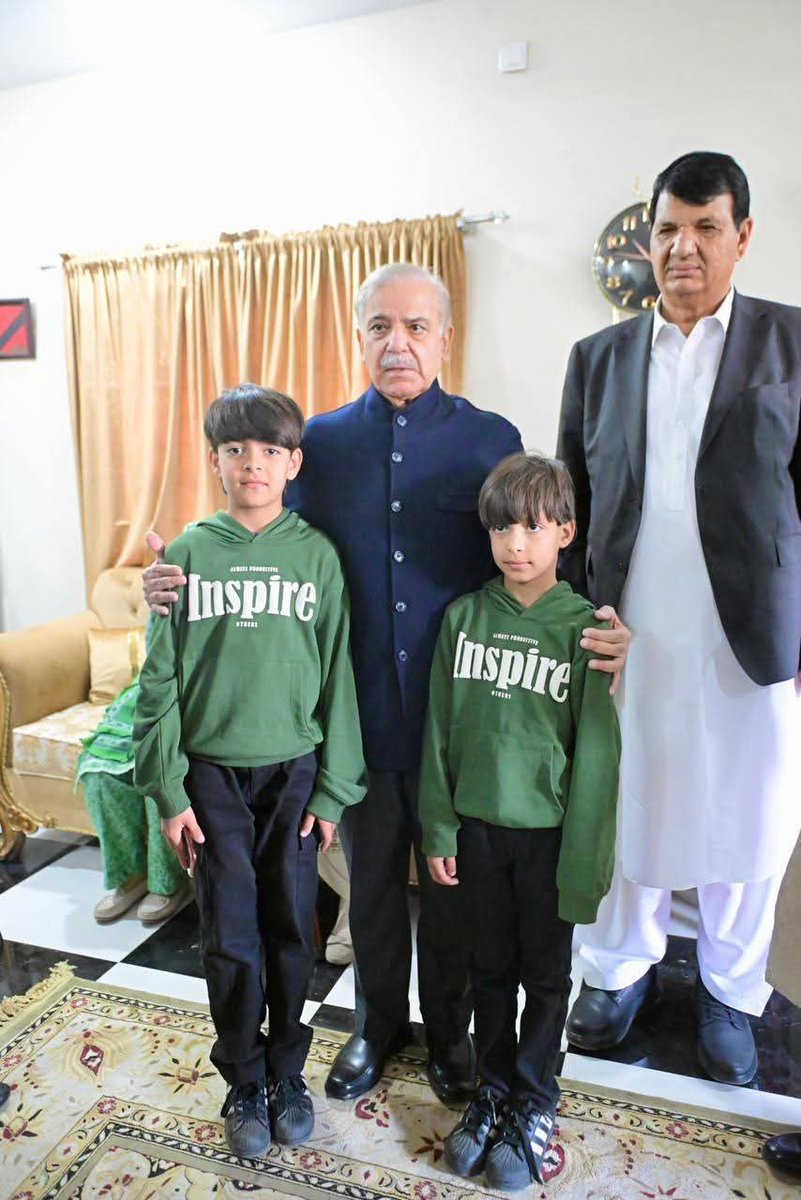 Prime Minister Muhammad Shehbaz Sharif visited the residence of Shaheed Lieutena...