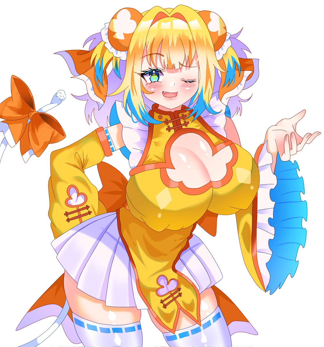 麻雀ファイトガールver.の
パイにゃん描きました!

挑発的な感じで🀄🍍 