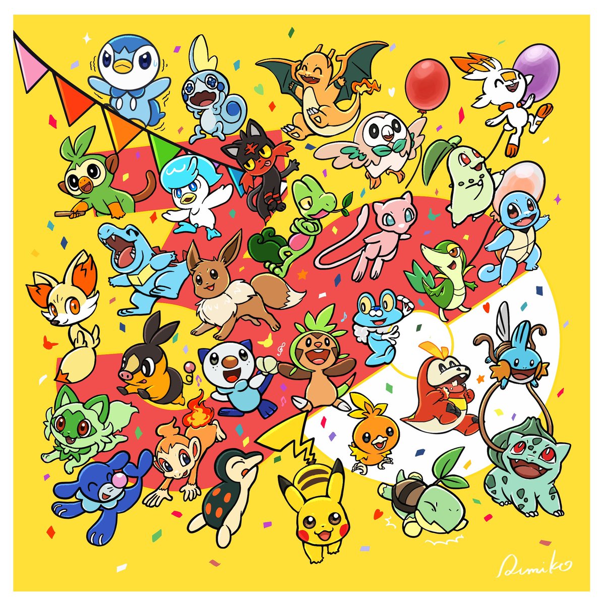 ポケットモンスター30周年おめでとうございます🎈 赤でヒトカゲを選ん