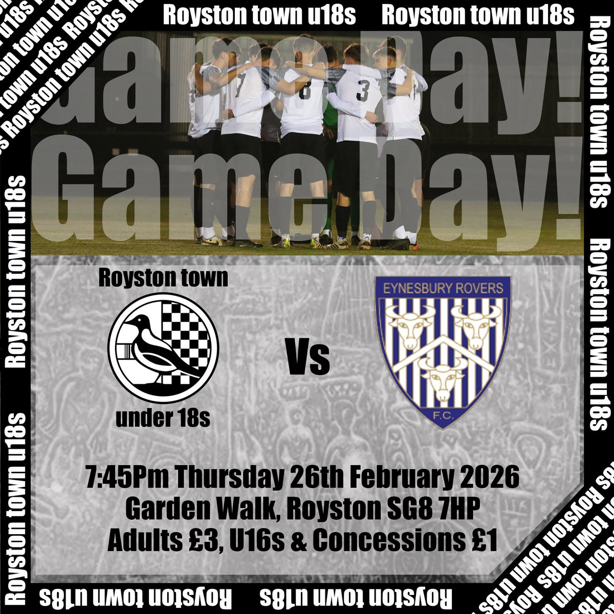 Tonight the lads are playing under the lights at garden walk against <a href="/EynesburyU18s/">Eynesbury Rovers U18s</a> in their next league match. Come down and support show your support!!!!