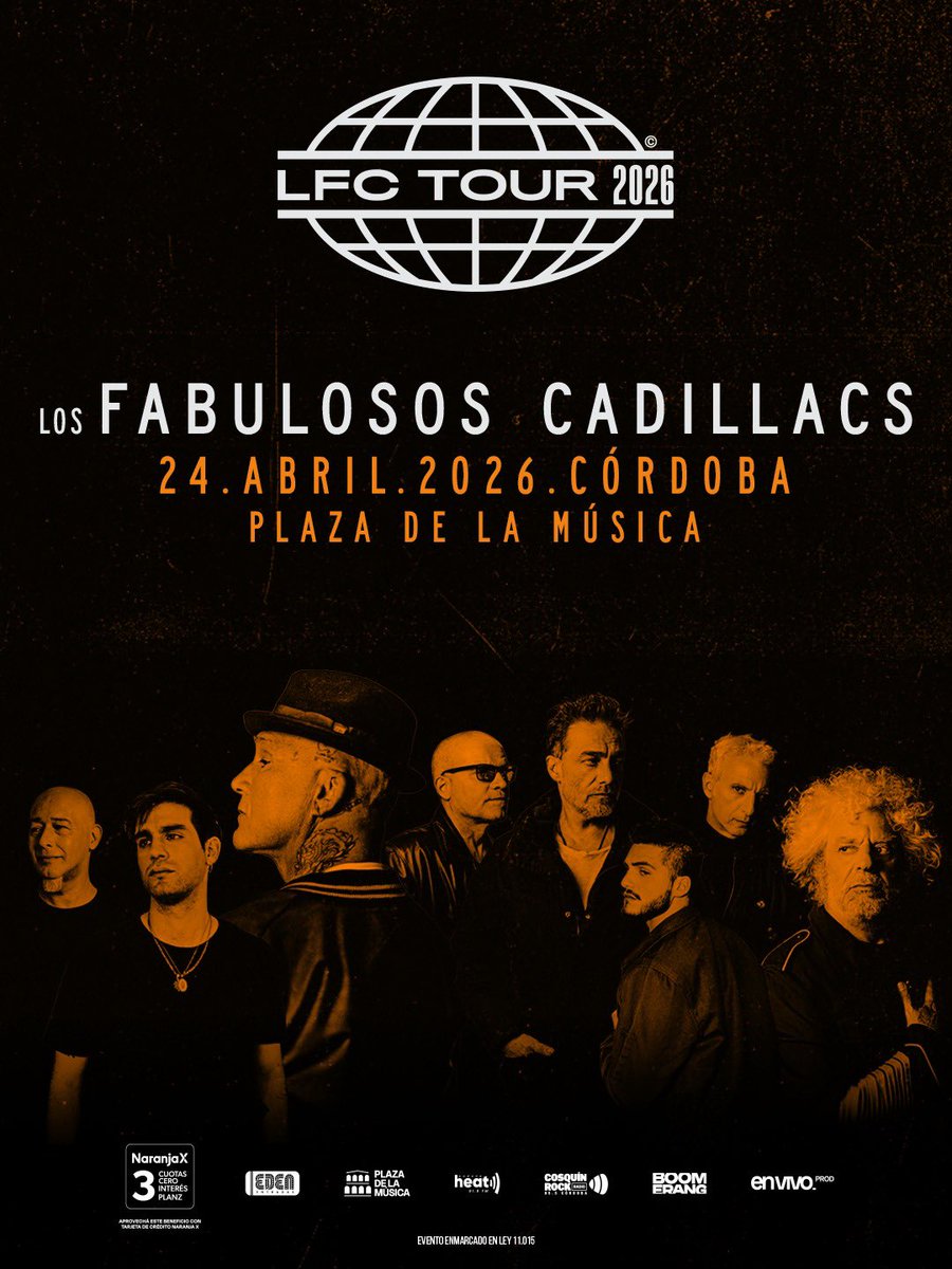 lfcoficial's tweet photo. #ElLeonDelRitmo llega a Córdoba📢

🗓 24 de Abril
🎫 Entradas a la venta Viernes 27/02 12hs por @edenentradas
💳 3 cuotas sin interés con @naranjax
📍 Plaza de la Música

🔗 https://t.co/R1NGj3KPfA https://t.co/o2Wq0t7Kcr
