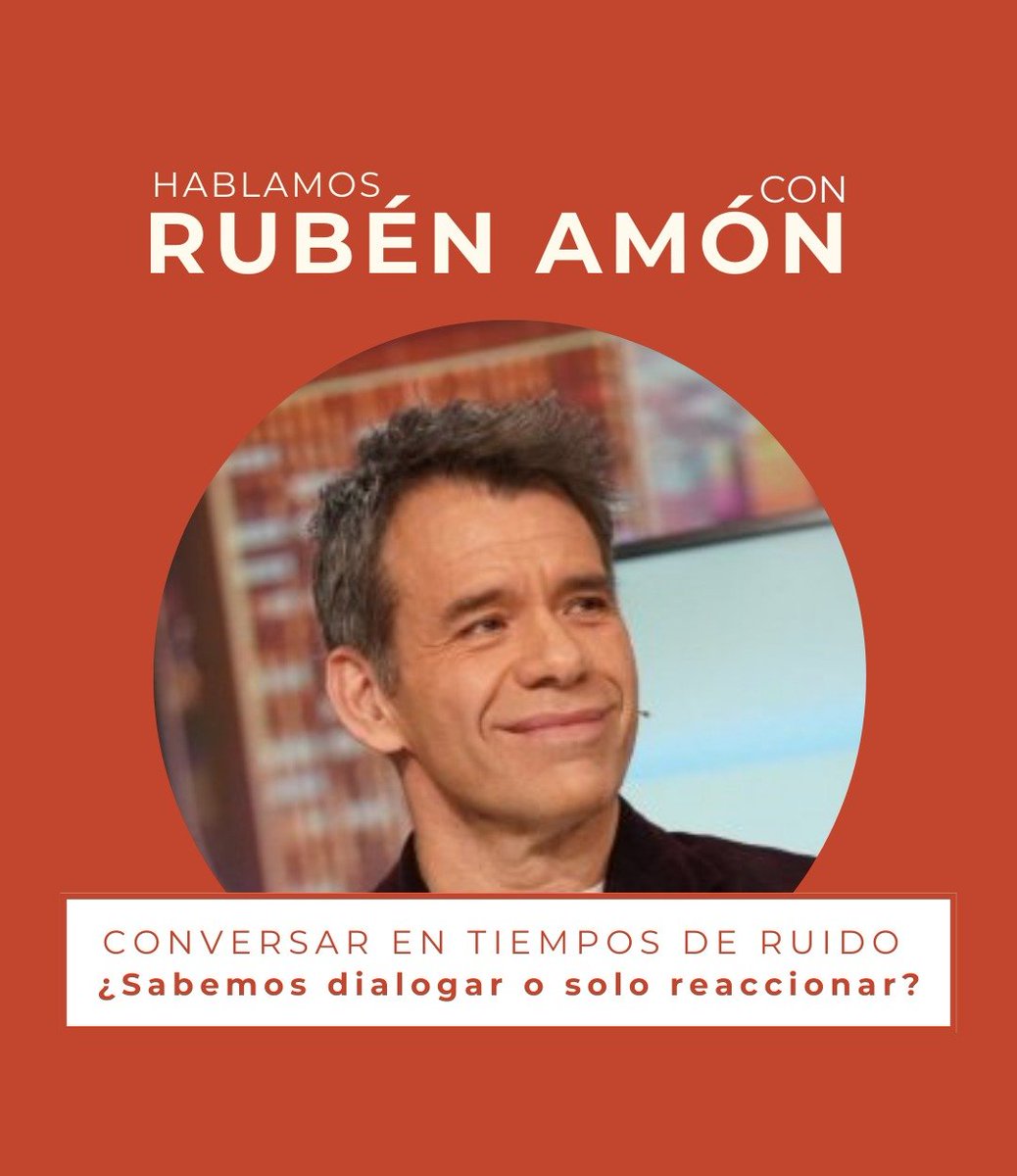 TardisR10240's tweet photo. ¡Esto arranca!

 El 5 de marzo tendremos el lujazo de contar con Rubén Amón, periodista y escritor, para hablar de cómo es 'Conversar en tiempos de ruido´.

¿Sabemos dialogar o solo reaccionar?' 

 TODA LA INFO 👇 https://t.co/5sq8SAjXPO