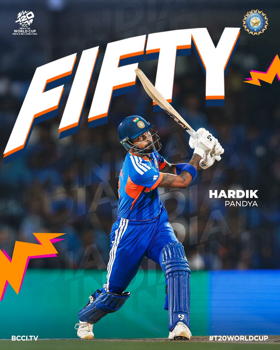 BCCI's tweet photo. Blistering knock 🤝 Fiery finish 🔥

Hardik Pandya provides #TeamIndia with a big final flourish with 5⃣0⃣*(23) 💪

Scorecard ▶️ https://t.co/p4GxtxFMLH

#T20WorldCup | #MenInBlue | #INDvZIM | @hardikpandya7 https://t.co/oGCu3MZEbw