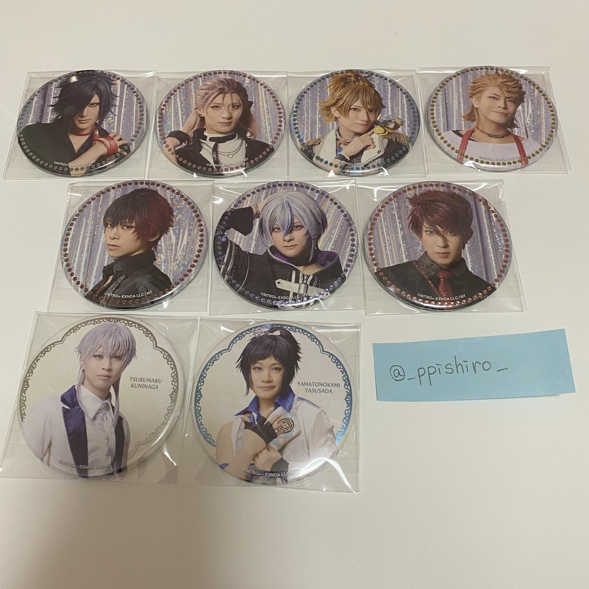 _ppishiro_'s tweet photo. 【交換】ミュージカル 刀剣乱舞 刀ミュ 夜半 静かなる夜半の寝ざめ 祝賀祭 玖寿 缶バッジ クリアカード ランブロ 戦闘 追加グッズ ライブ

譲
画像のもの
肥前 鶴丸 大慶 大典田 村雲 ソハヤ 浦島 大包平 大和守

求
長義💙>🩵>🤍（同異種何でも検討◎）

2/27夜半ソワレ前現地>後日横浜or都内手渡し https://t.co/pg9rXmFuyg