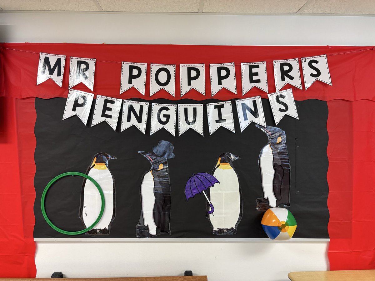 ClevelandElem's tweet photo. Cleveland’s getting ready for March is Reading Month! We will be reading Mr. Popper’s Penguins as a school! 🐧📖 @LivoniaDistrict https://t.co/zRff9AUYMS