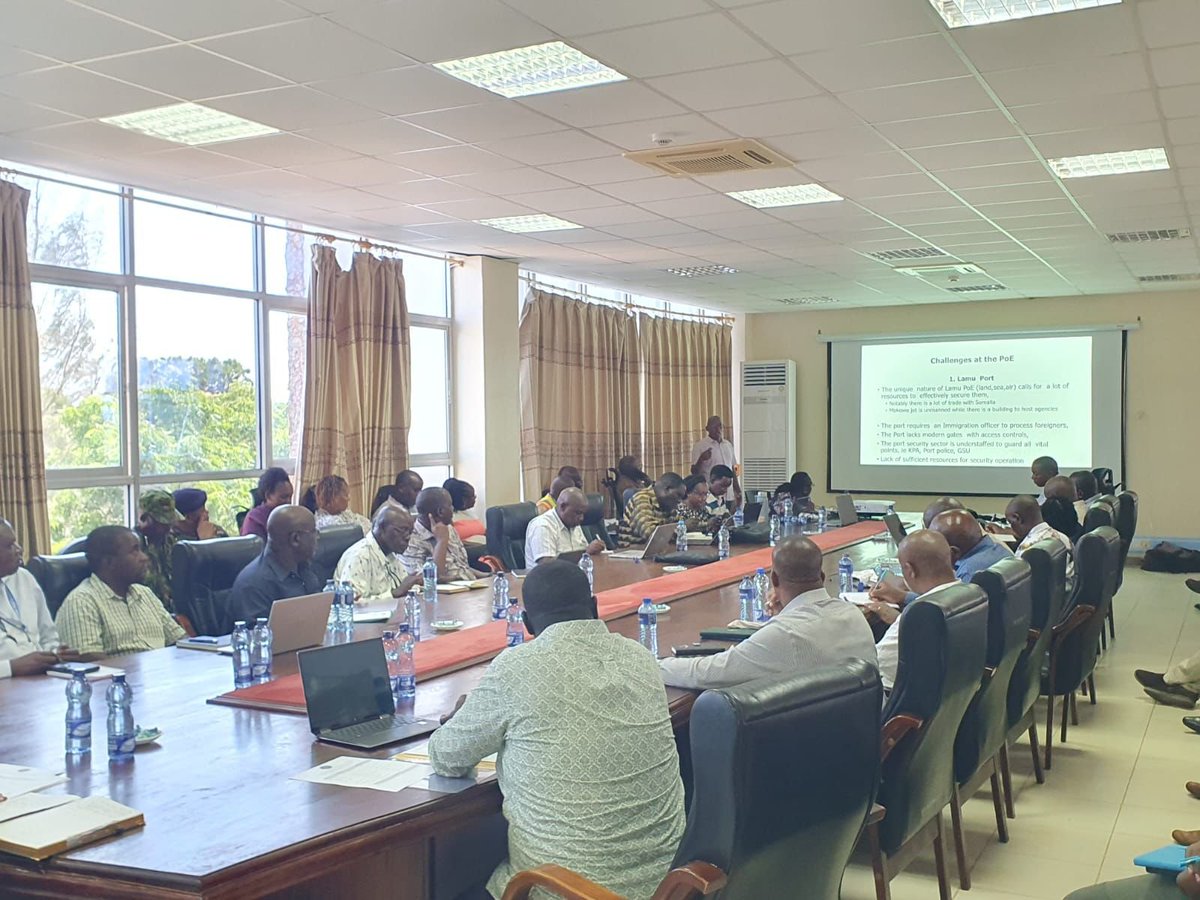 NACADAKenya's tweet photo. Our Director of Compliance and Enforcement, joined by the Lamu County Coordination Office, today participated in the 66th Border Control and Operations Coordination Committee (BCOCC) meeting at Lamu Port.

Key focus: Strengthening inter-agency collaboration to prevent illicit trafficking and enhance border security. United for a drug-free Kenya.
