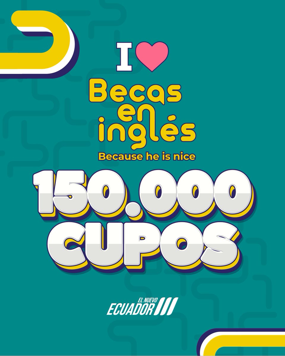 Pasa del How are you? 😊 al what's up? 😎

¿Cómo? 🧐
Gracias a las 150 mil becas #BecauseHeIsNice del presi <a href="/DanielNoboaOk/">Daniel Noboa Azin</a>.💪🏼

Las inscripciones están abiertas en 👉 educontinua.minedec.gob.ec