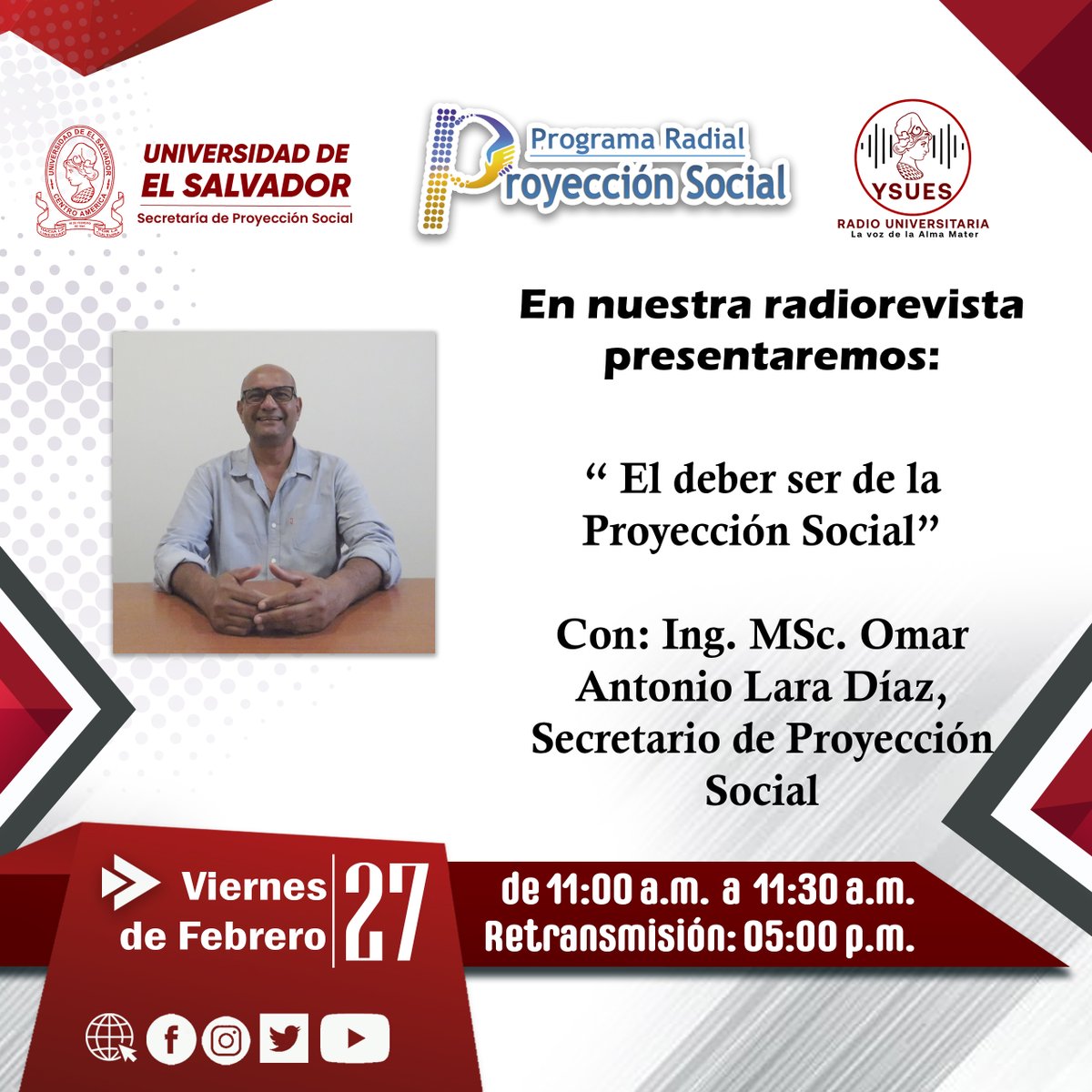 Iniciamos con nuestro primer programa radial del 2026, te invitamos a conectarte este 27 de febrero a las 11:00 am a través de <a href="/YSUES/">YSUES Radio Universitaria</a>
