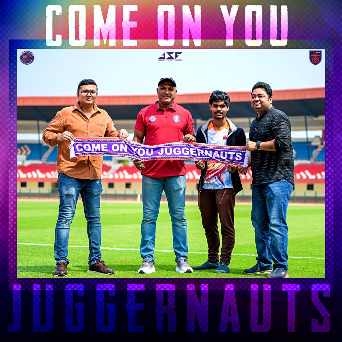 JuggernautsOFC's tweet photo. The COYJ Scarf stands as a symbol of loyalty - reflecting our love for football, the pride of our state and our unconditional support for Odisha FC.💜💜💜

#OdishaFC #TheJuggernauts #COYJ #TJP https://t.co/tX5PNY0uhr
