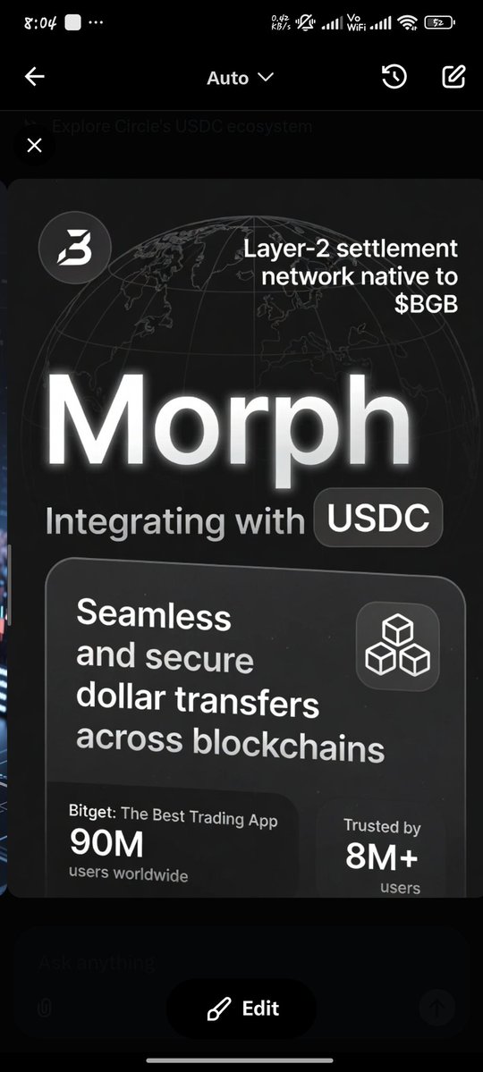 punitbhati92's tweet image. “USDC meets Morph 💚
Fast, secure &amp;amp; cross-chain ready.
The future of global payments starts now! 

#MorphUSDC”