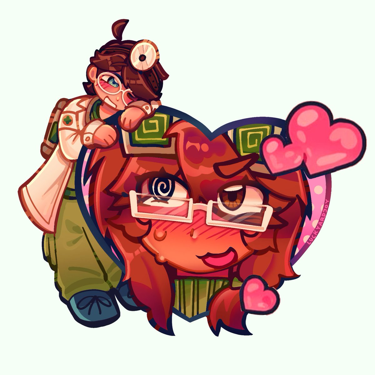 Luckyardjoy's tweet photo. My hand is pegel. Anyways here's me trying a different art style. https://t.co/GpNaLSJyUp