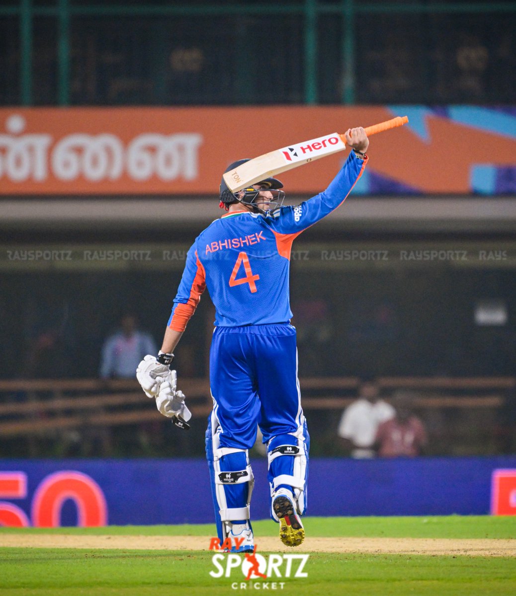 raysportz_cric's tweet photo. Abhishek Sharma back in form at the PERFECT time! 💥

His first half-century of the tournament and you can see the confidence flowing again. Big boost for Team India going ahead! 🇮🇳🔥

#INDvsZIM #AbhishekSharma #RaySportzCricket #T20WC2026 https://t.co/MjA3gSP0XS