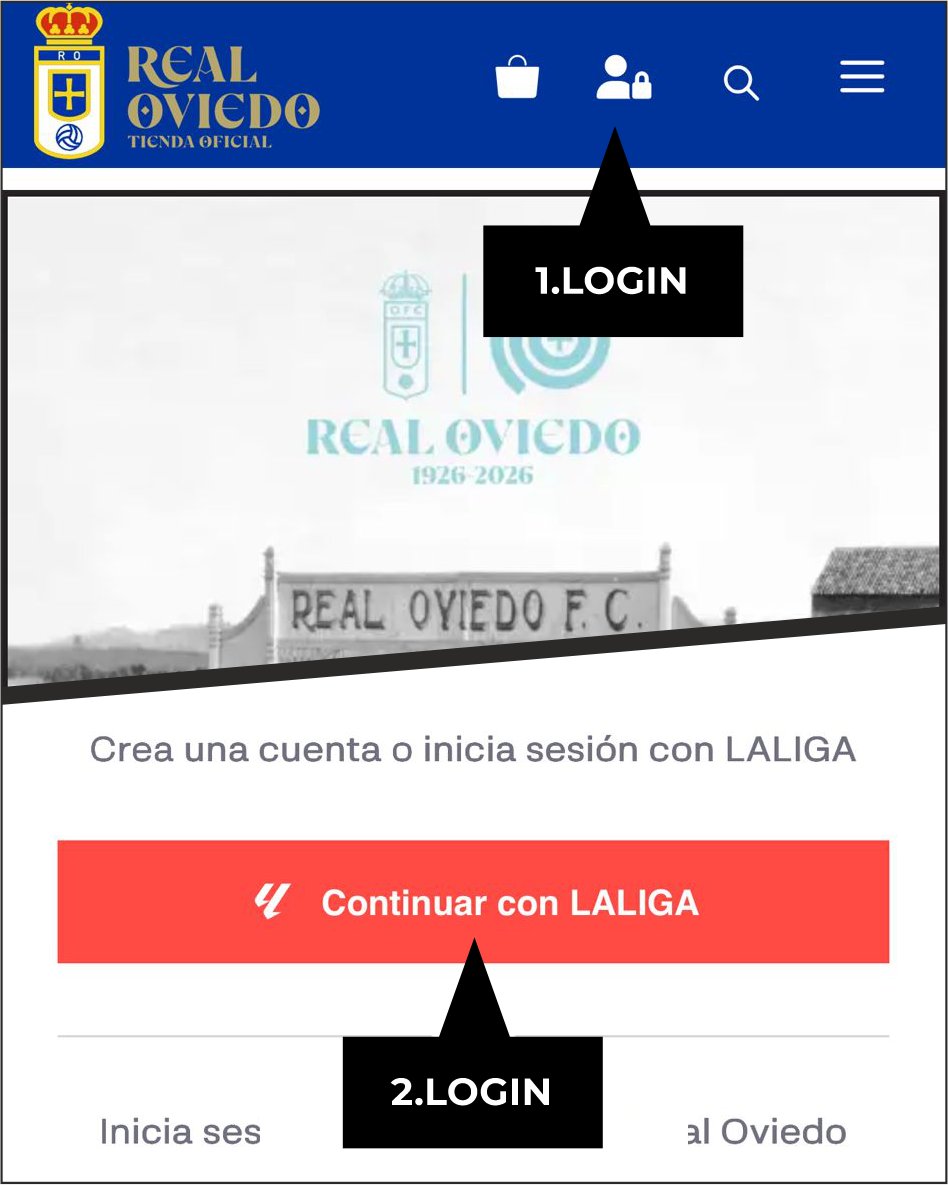 ROtiendaoficial's tweet image. ⚠Recuerda que desde Noviembre de 2025, el acceso a la tienda es a traves de la plataforma de LALIGA. Debes registrarte con el mail asociado a tu carnet de socio.
Si aun no es así, te dejamos los pasos.

#realoviedo #Tiendaoficial #login