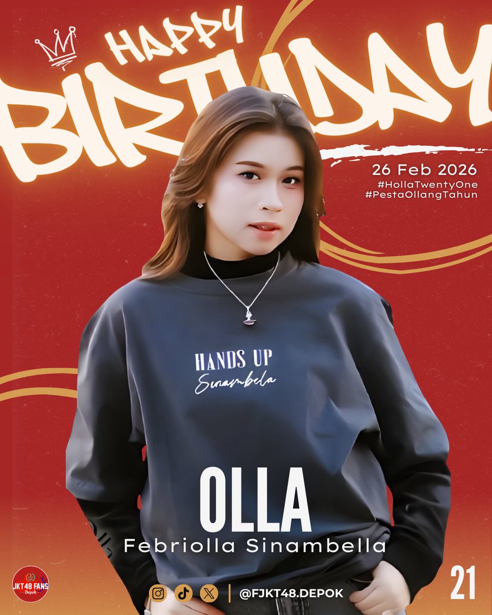 Happy Birthday Mekanikku 🛞 💨 💨
<a href="/F_OllaJKT48/">Febriola Sinambela</a>

Kamu tetap melaju meski lampu peringatan di hatimu berkedip pelan.
Kamu tetap tersenyum,seolah tak pernah trouble di tengah malam sendirian.
Semoga hidupmu selalu full tank kebahagiaan 🏁

#HollaTwentyOne
#PestaOllangTahun