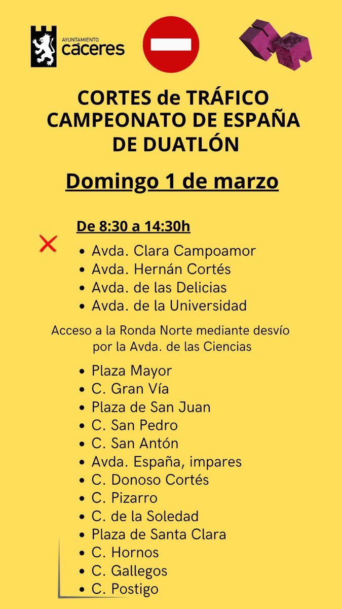 Información importante sobre la celebración del Campeonato Nacional de Duatlón.