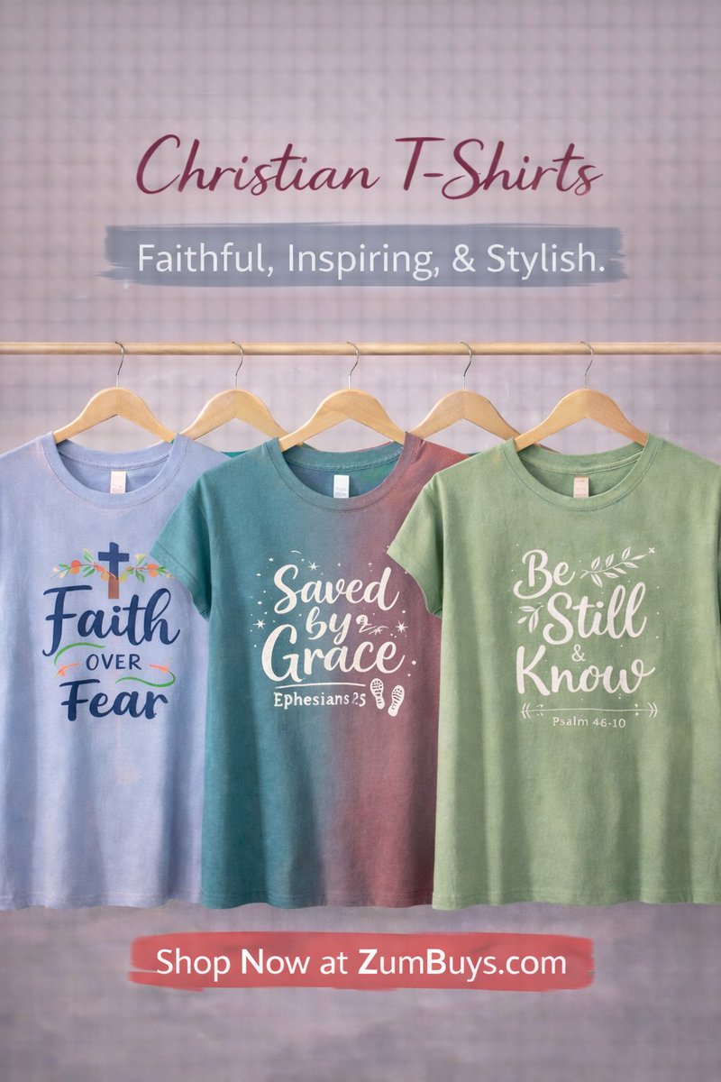 ZumBuys's tweet image. Wear your faith with confidence ✝️

Our Christian t-shirts feature inspiring messages and exclusive designs created to encourage, uplift, and spark meaningful conversations.

#ZumBuys #ChristianTshirts #FaithBasedFashion #WearYourFaith #FaithAndStyle  rfr.bz/t4f08fc