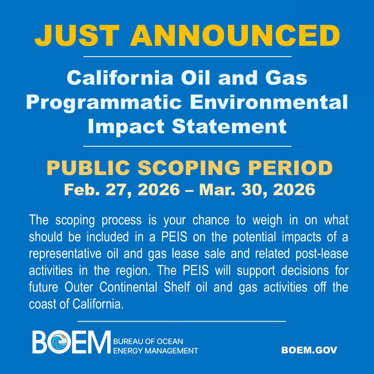 Bureau of Ocean Energy Management tweet media