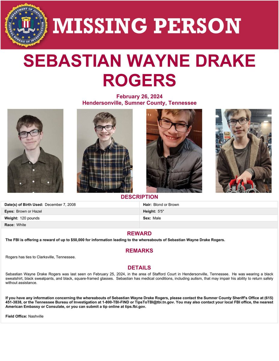 KT87985373's tweet image. #SebastianRogers Missing from Hendersonville Tennessee!