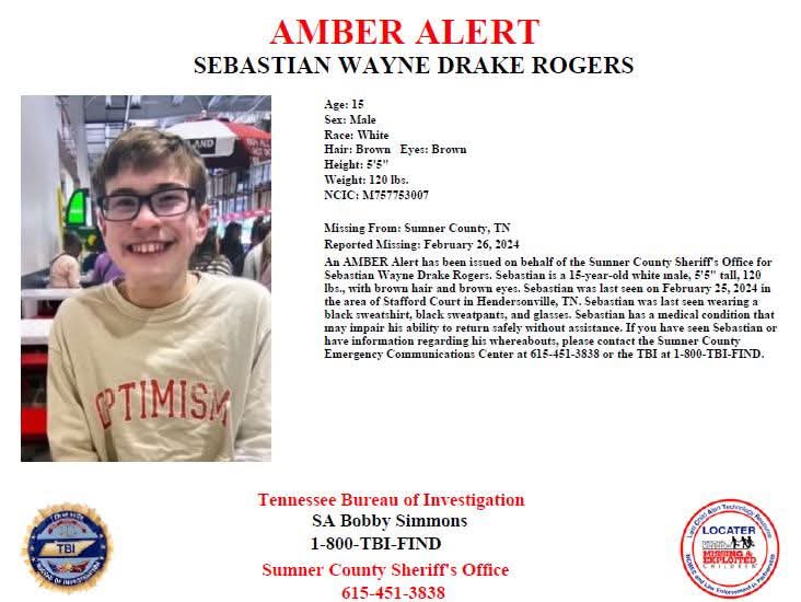 KT87985373's tweet image. #SebastianRogers Missing from Hendersonville Tennessee!