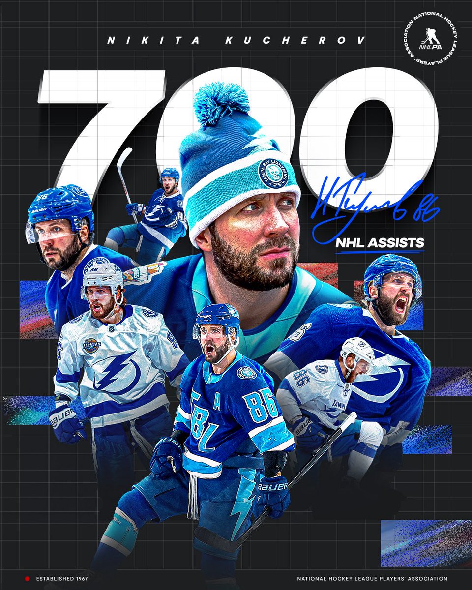 7️⃣0️⃣0️⃣ apples! 

Congratulations to Nikita Kucherov, who becomes the first player in <a href="/TBLightning/">Tampa Bay Lightning</a> franchise history to reach the mark!