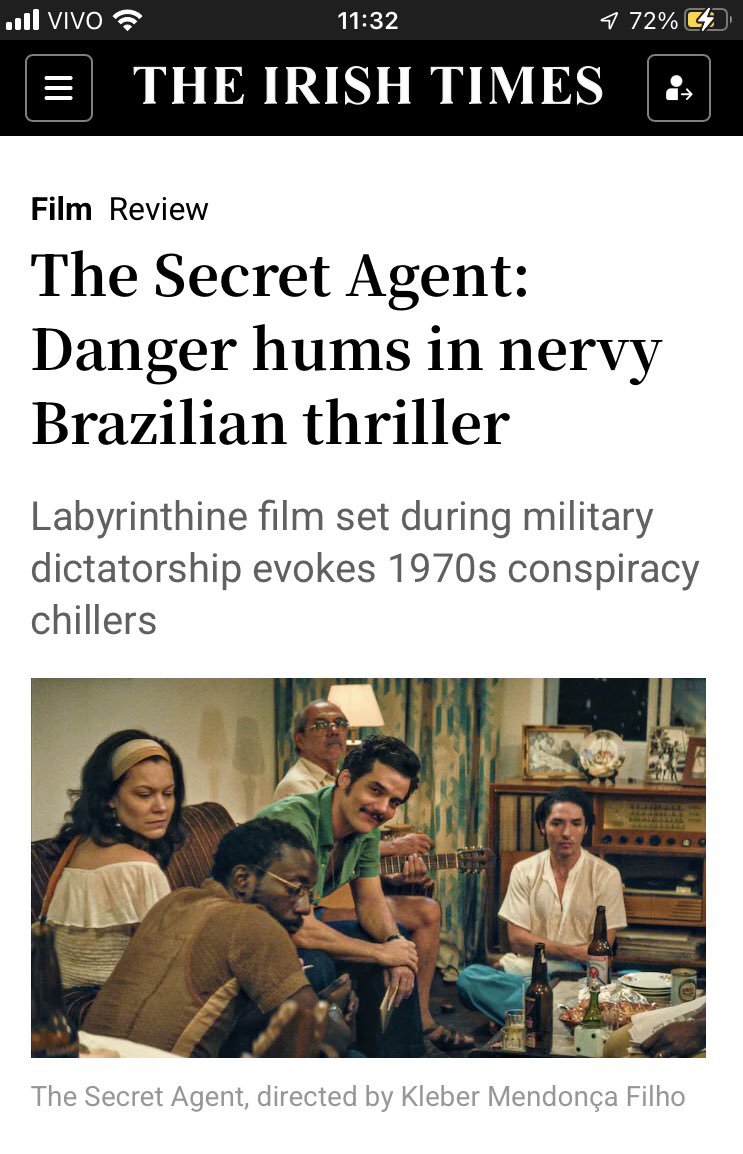 Yessssssss, Wagner Moura deserves the Oscar.

 <a href="/secretagentfilm/">The Secret Agent</a> is a box office success in the U.K. and Ireland.

 And it's also a critical success; <a href="/thetimes/">The Times and The Sunday Times</a> praises the film and is rooting for the actor to win the Oscar.