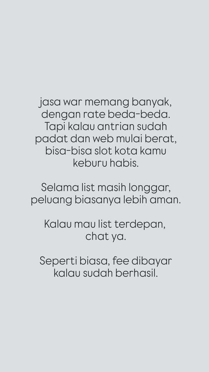 zoetami's tweet photo. Jasa WAR Slot Tukar Uang Baru BI
Buat luar Jawa yaa (Sumatera, Kalimantan, Sulawesi, NTB, NTT, Kepri, Belitung, Maluku, Papua, dll)

Pengalaman Pulau Jawa cukup chaos — waiting room lama &amp; web banyak error. Tapi beberapa slot tetap aman ✔️ 
(cek slide untuk testimoni) https://t.co/LX6VzfbQIS