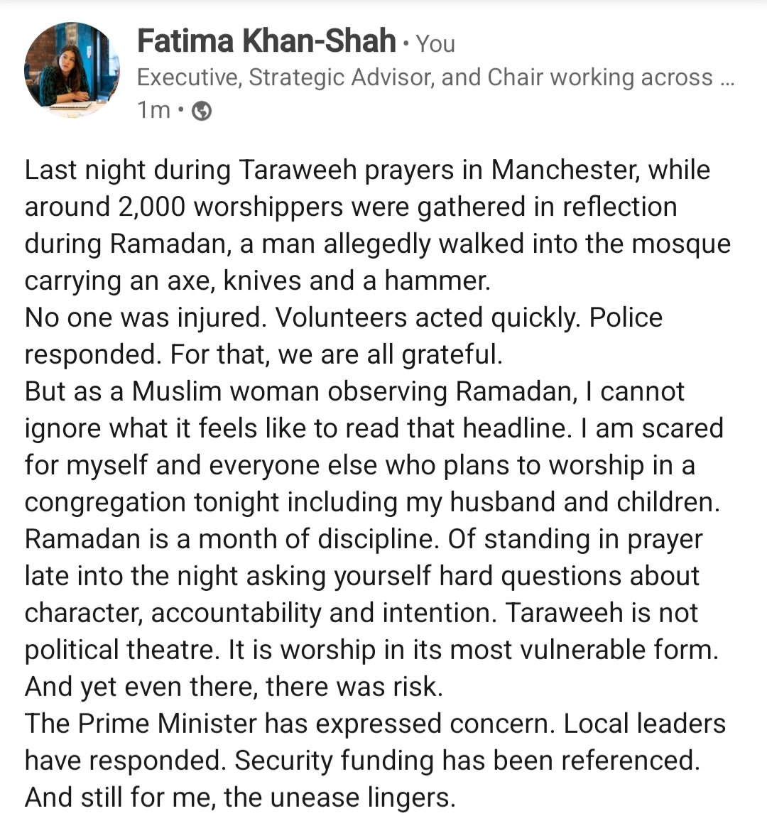 Fatima Khan-Shah 💙 Follow me on BlueSky tweet media