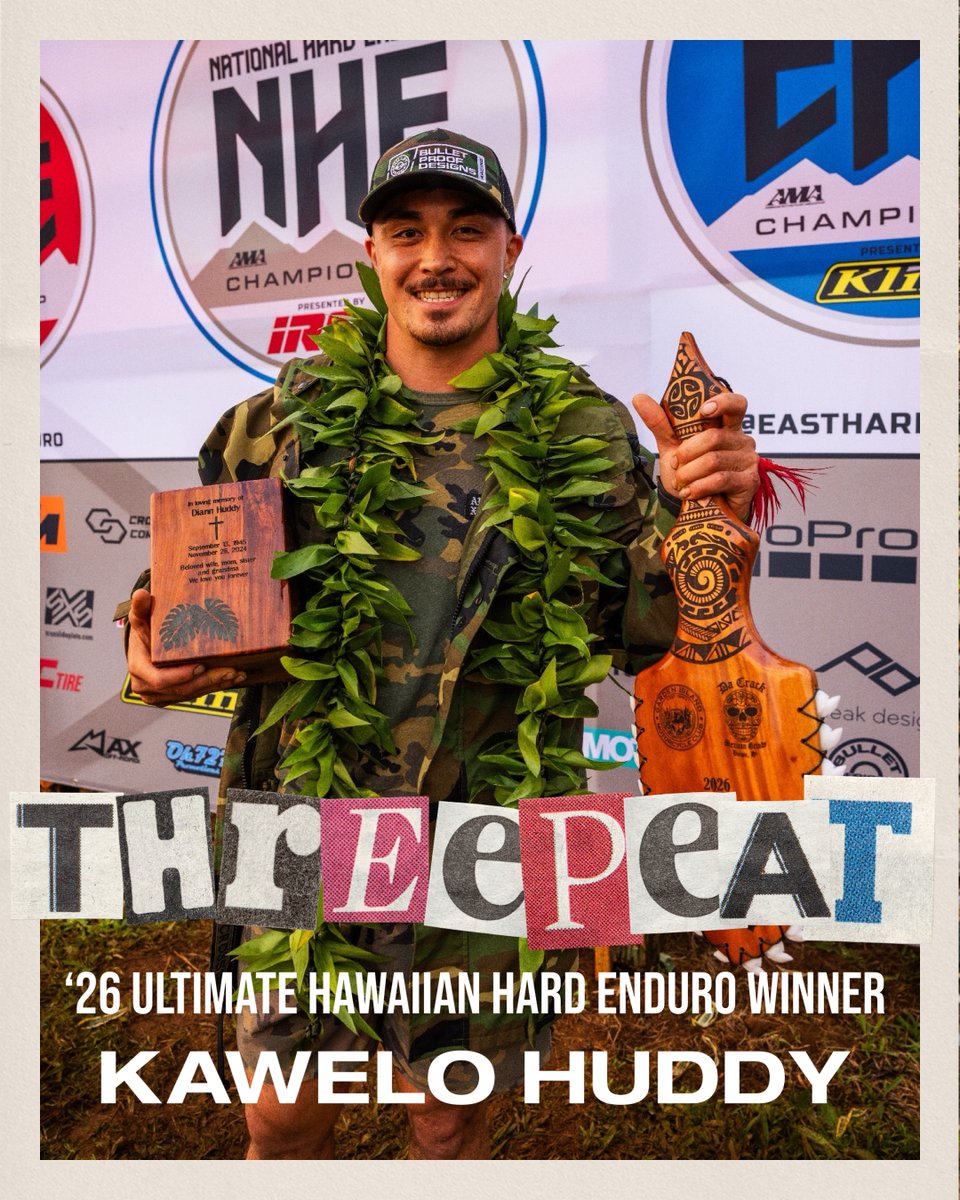A huge congratulations to Bullet Proof Designs Hard Enduro Team rider Kawelo Huddy on his third Ultimate Hawaiian Hard Enduro victory with a winning margin of 1 hour 54 minutes. Kawelo shared the podium with teammate Kamakana “Kana Boy” Waiwaiole-Kahalepuna who finished 2nd Pro.