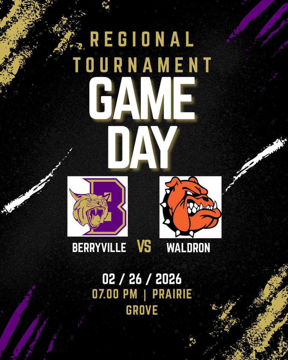 bvbobcatwbb's tweet photo. #BobcatNation it’s GAME DAY! 
The Lady Bobcats take on the Waldron Bulldogs in the first round of the Regional Tournament tonight at 7pm!🟣🟡 https://t.co/YUG15fwLXW