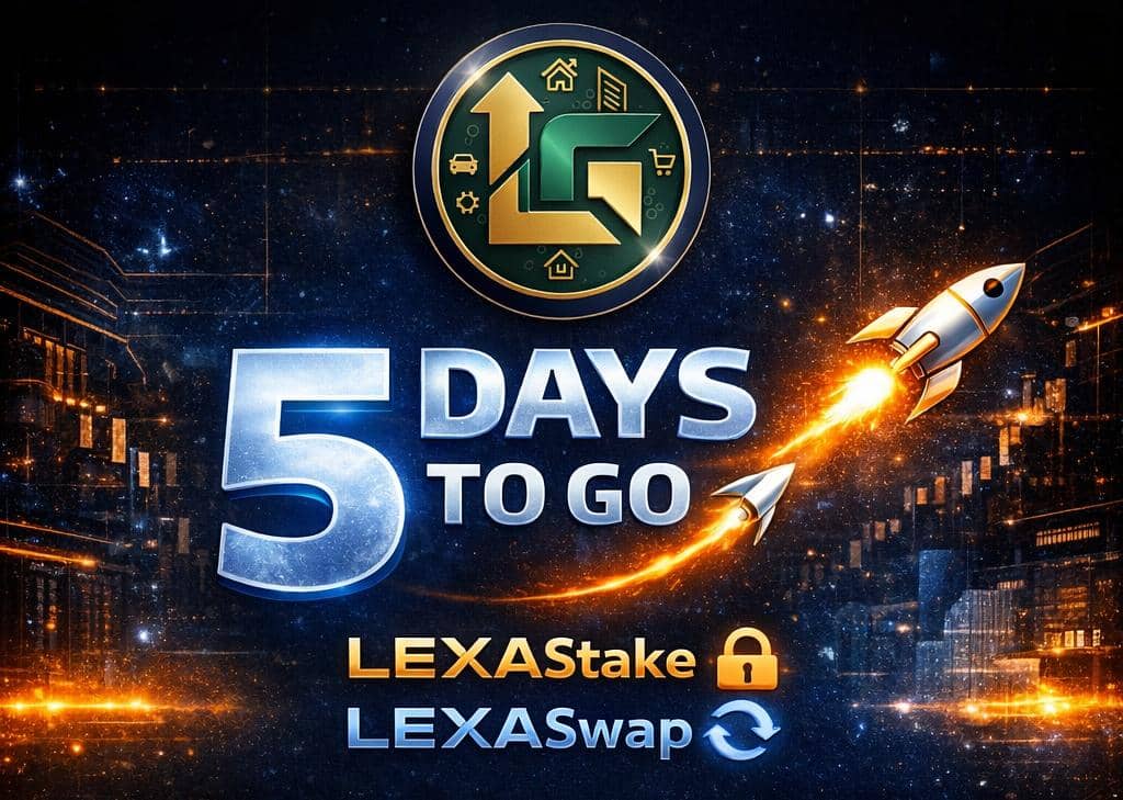 ⏳ 5 DAYS TO GO 🚀

The countdown continues…
LEXAStake 🔐
LEXASwap 🔄

In 5 days, we officially activate a new phase of the LEXA ecosystem.

This isn’t just a launch.
It’s infrastructure.
It’s utility.
It’s long-term positioning.

🔹 Stake LEXA. Earn smart.
🔹 Swap seamlessly.