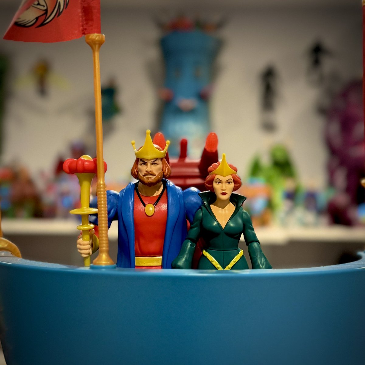 VeebsToys's tweet image. The good King and Queen of Eternia have arrived in the #motuorigins and taken their rightful spot in the collection. I kinda hate that it seems like they might be the last of the #filmation Cartoon Collection because there are so many more characters we need. C’mon, #Mattel.