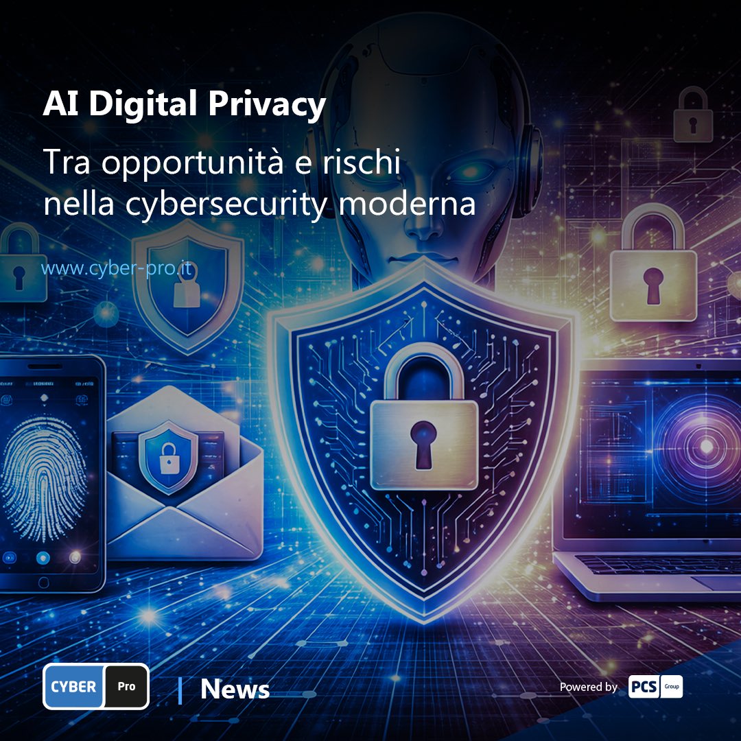 PCSGroup_'s tweet photo. 🔐 AI &amp; Digital Privacy: opportunità o rischio? 🤖

👉 Approfondisci la news ora online su: https://t.co/jS8tpBinB5

#AI #DigitalPrivacy #Cybersecurity #DataProtection #IntelligenzaArtificiale #PrivacyDigitale #CyberPro https://t.co/xOqZcVWCCl