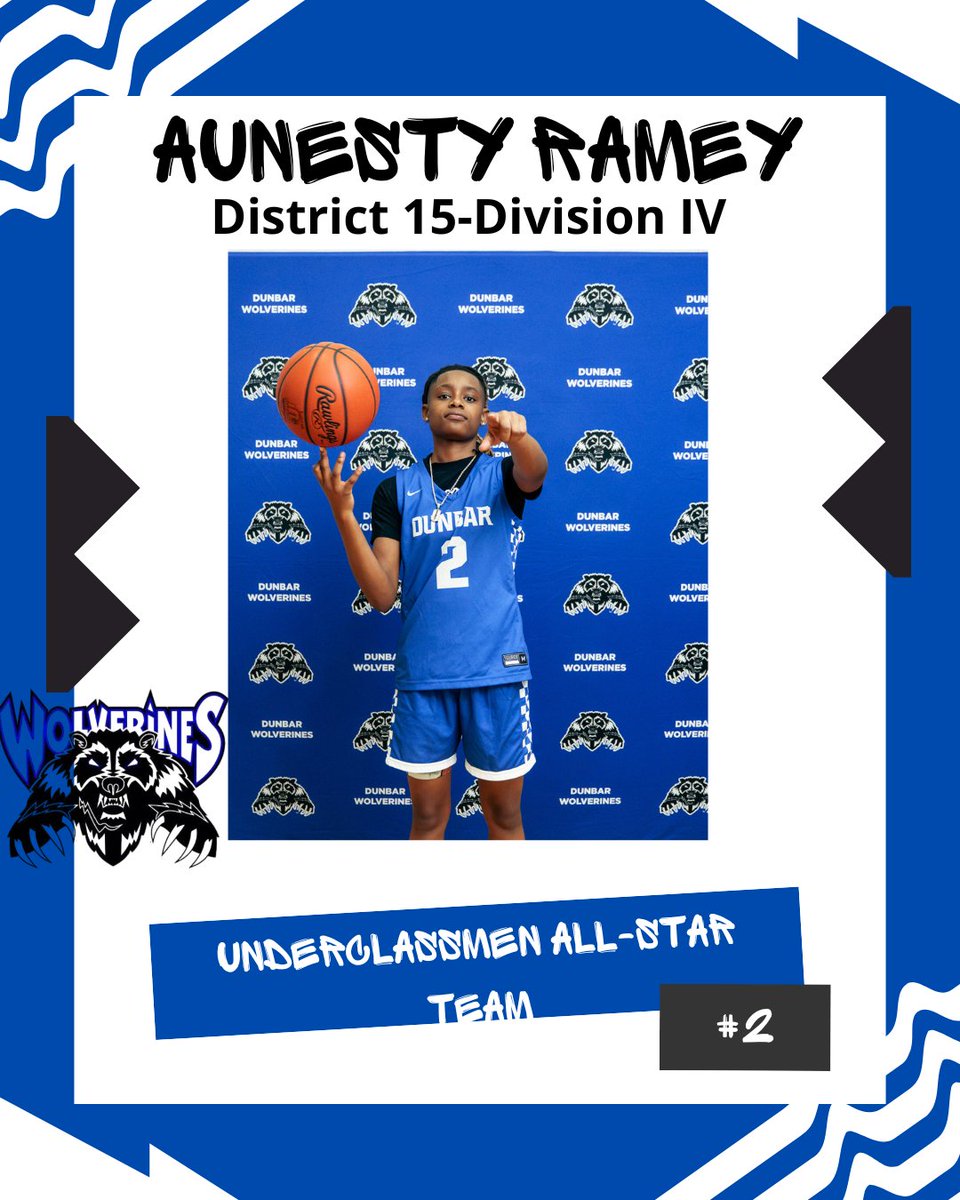 S/O to the Dunbar Lady Wolverines who made the District All-Star teams!! Senior Donisha Davis and Junior  Aunesty Ramey 🤍💙🤝💪