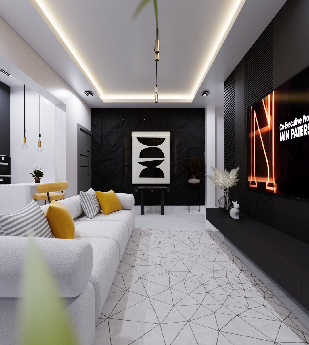 B I O Y I N Apartment A Lightroom. interior design and material ...