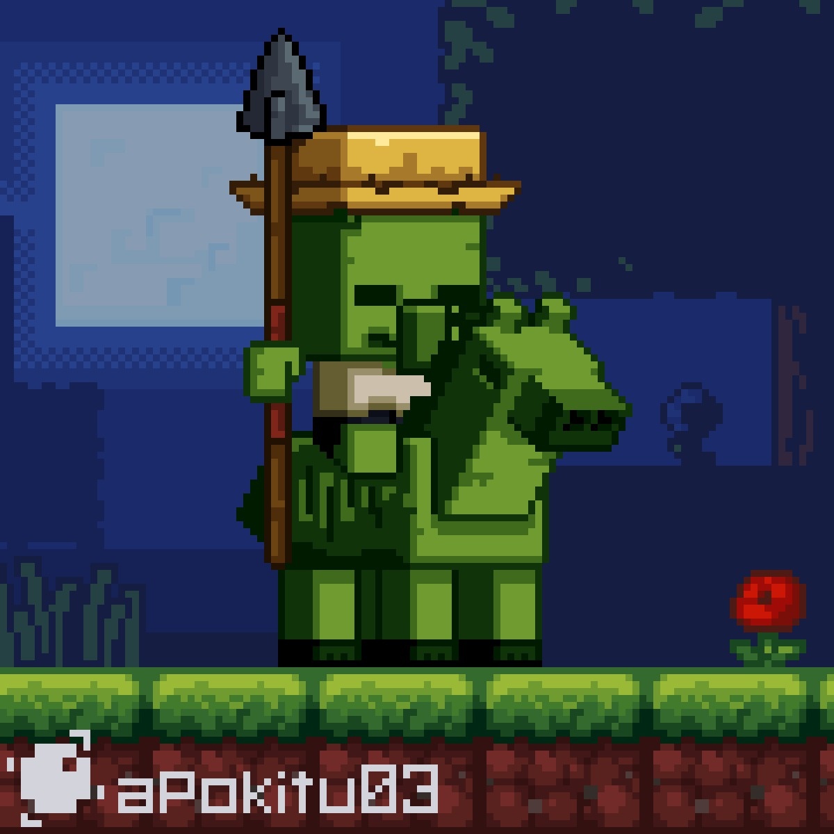 Cavaleiro da Fome 🧟‍♂️
#minecraft #pixelart