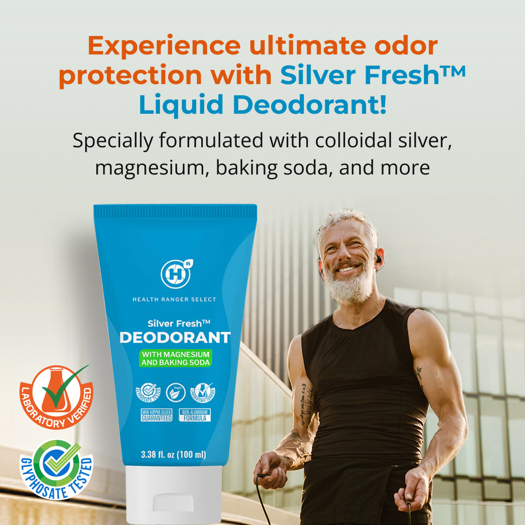 RealBrightShop's tweet image. @BrighteonStore Stay confidently fresh with Health Ranger Select Silver Fresh Liquid Deodorant with Magnesium and Baking Soda

🛒Shop now at Brighteon Store

#hygiene #deodrant #labtested #plantbased #wellness #fresh #healthylifestyle #madeintheUSA